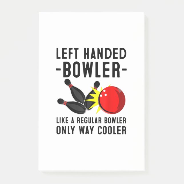 Funny Bowling Gift For Men Women Cool Left Handed Post-it Notes (Front)