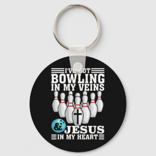 Funny Bowling Gift For Men Women Cute Bowler And J Key Ring