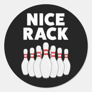 Funny Bowling Gift Shirt For Men Or Dad Nice Rack Classic Round Sticker