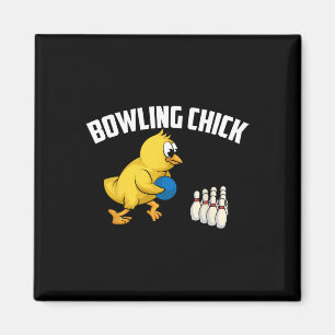 Funny Bowling Gift Women Cute Bowling Chick Sports Magnet
