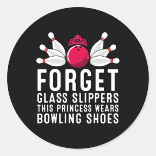 Funny Bowling Gift Women Ladies Females Ten Pin Bo Classic Round Sticker