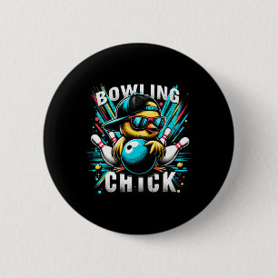 Funny Bowling Gifts Cute Or Bowling Chick Sports  6 Cm Round Badge