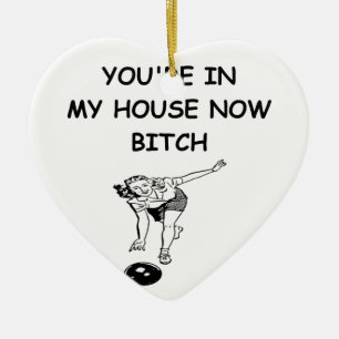 funny bowling joke ceramic tree decoration