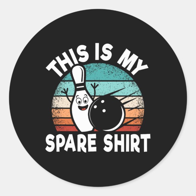 Funny Bowling Lover Bowler This Is My Spare 1  Classic Round Sticker (Front)