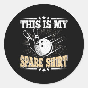 Funny Bowling Lover Bowler This Is My Spare 3 Classic Round Sticker