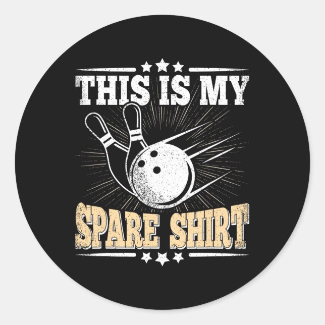 Funny Bowling Lover Bowler This Is My Spare 3  Classic Round Sticker (Front)