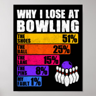 Funny Bowling Percentage Loss - Why I Lose At Bowl Poster