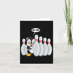 Funny Bowling Pin Cute Penguin For Bowling Lover K Card