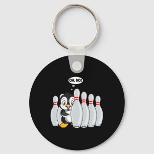 Funny Bowling Pin Cute Penguin For Bowling Lover K Key Ring