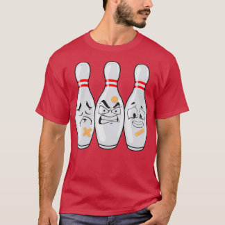 Funny Bowling Pin Faces For Bowling Lover Men Kids T-Shirt