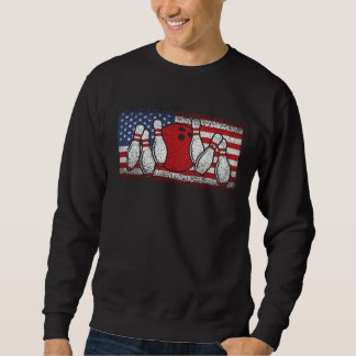 Funny Bowling Pin pals Patriotic US Flag For Men W Sweatshirt