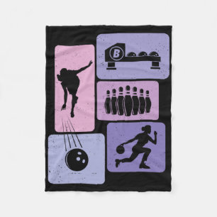 Funny Bowling Player Bowler Game Enthusiast Outfit Fleece Blanket