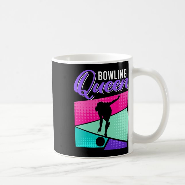 Funny Bowling Saying Bowling Queen Women Bowler  Coffee Mug (Right)