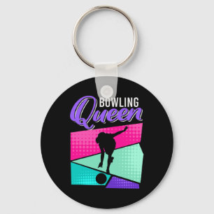 Funny Bowling Saying Bowling Queen Women Bowler Key Ring