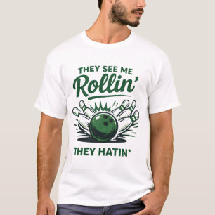 Funny Bowling Saying Retro Bowler Pins And Balls  T-Shirt