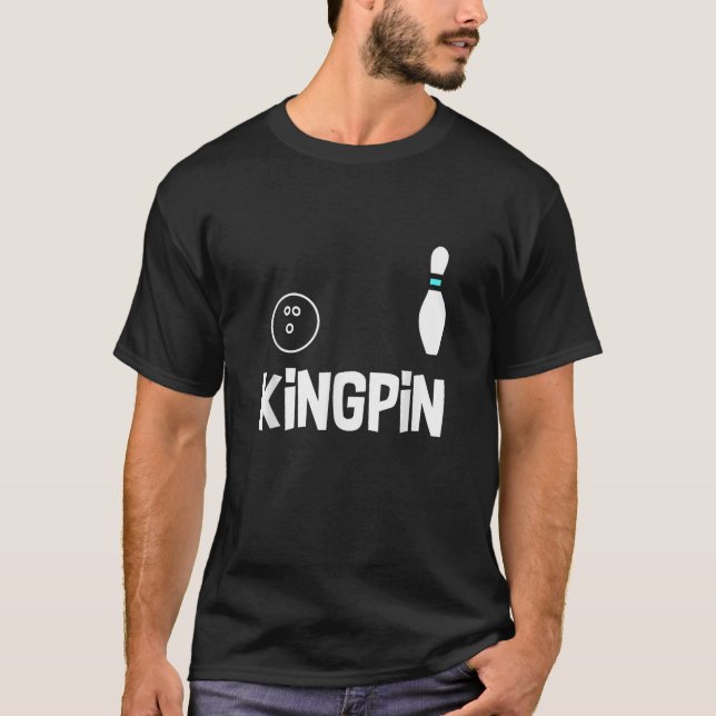 Funny Bowling Shirt Kingpin League Gift (Front)