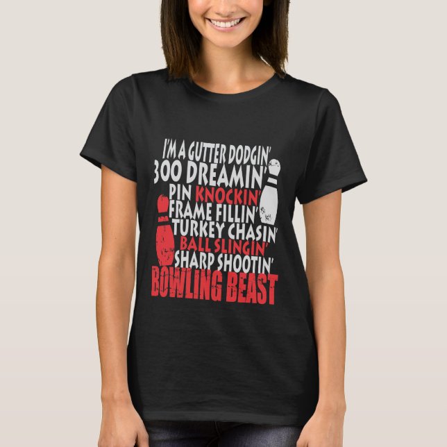 Funny Bowling Shirts Gifts Bowling Beast Tshirt  (Front)