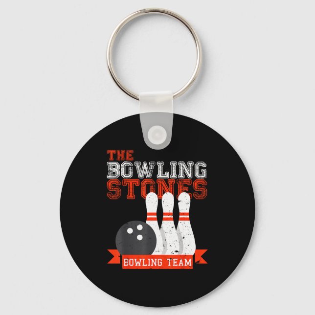 Funny Bowling Stones - Bowl Srts Team  Key Ring (Front)