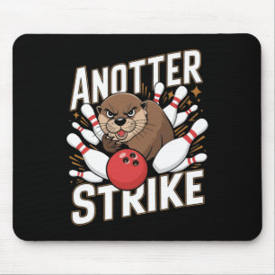 Funny Bowling Strike Pun - Anotter Strike Otter Mouse Pad