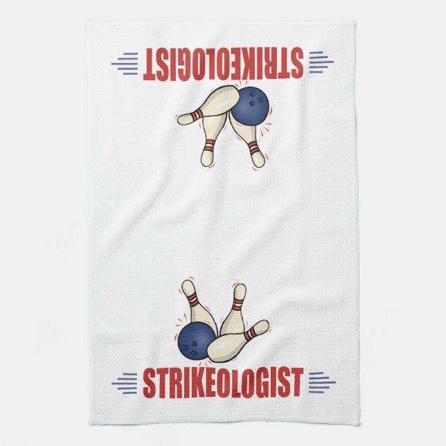 Funny Bowling Tea Towel (Vertical)