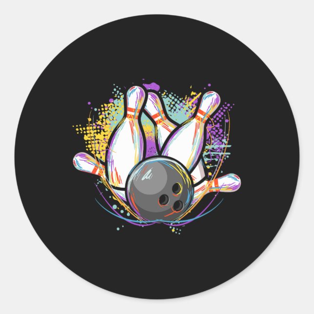 Funny Bowling Team - Bowler Bowling  Classic Round Sticker (Front)