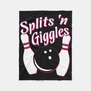 Funny Bowling Team Splits n Giggles  Fleece Blanket