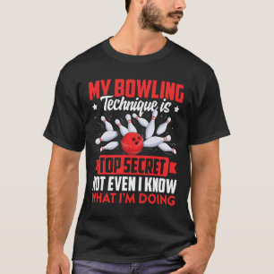 Funny Bowling Technique Ll Bowler Bowling Men Kids T-Shirt