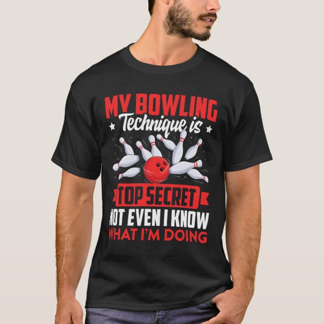 Funny Bowling Technique Ll Bowler Bowling Men Kids T-Shirt (Front)