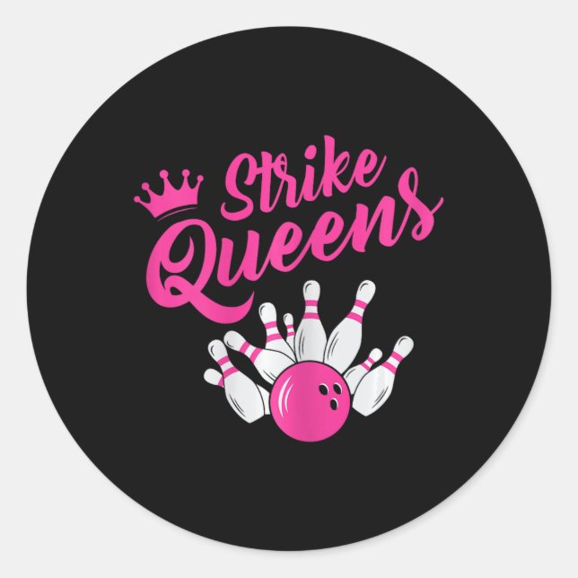 Funny Bowling Tee Bowling Team Sport Gift Strike Q Classic Round Sticker (Front)