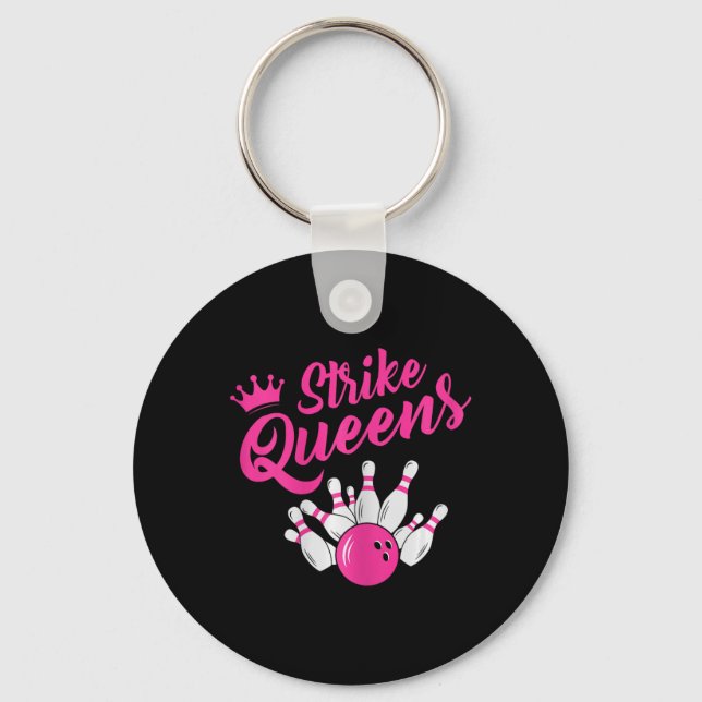 Funny Bowling Tee Bowling Team Sport Gift Strike Q Key Ring (Front)