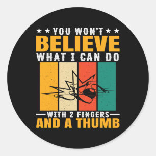 Funny Bowling Tee For Men Women Boys And Girls Classic Round Sticker
