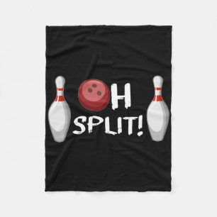 Funny Bowling Ten Pin Laughting Bowler Oh Split Ha Fleece Blanket