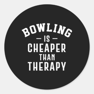 Funny Bowling Therapy - Bowling Gift Classic Round Sticker