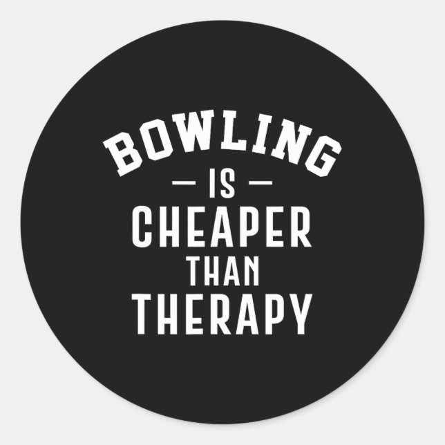 Funny Bowling Therapy - Bowling Gift  Classic Round Sticker (Front)