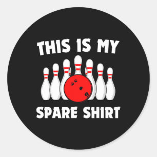 Funny Bowling This Is My Spare Shirt Bowling Retro Classic Round Sticker