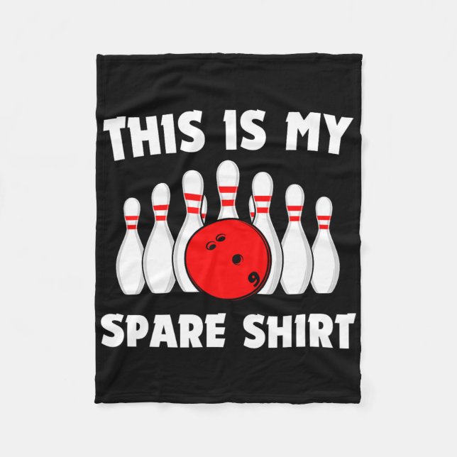 Funny Bowling This Is My Spare Shirt Bowling Retro Fleece Blanket (Front)
