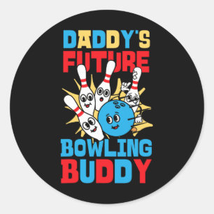 Funny Bowling Toddler Daddy's Future Bowling Buddy Classic Round Sticker