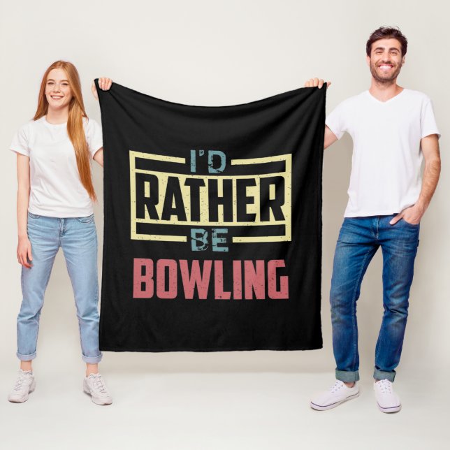 Funny Bowling word art  Fleece Blanket (In Situ)