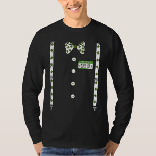 Funny Bowtie Suspenders Irish ish Kiss Me St Patri T-Shirt