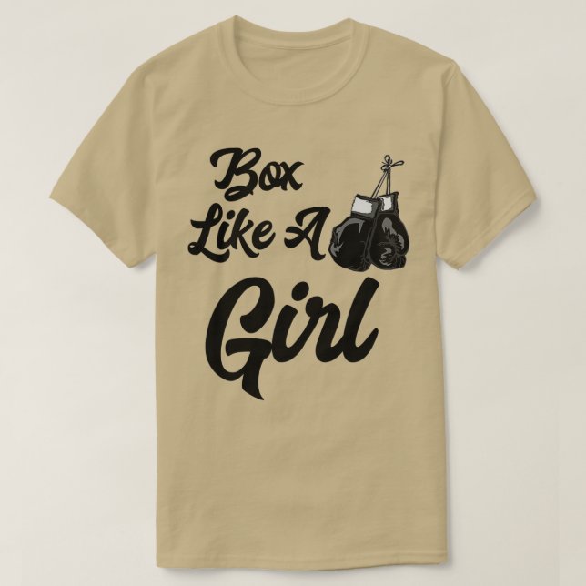 Funny Box Like a Girl   Boxing Gloves  T-Shirt (Design Front)