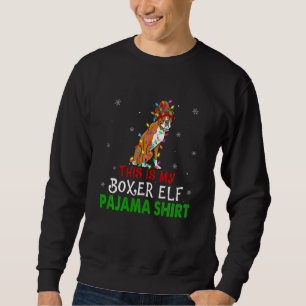 Funny Boxer Christmas Dog Hat Elf Gift For Dog Dad Sweatshirt