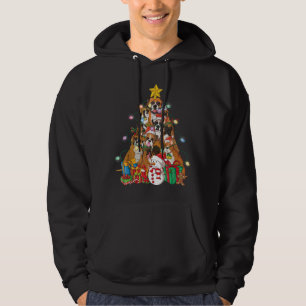 Funny Boxer Christmas Tree Dog Santa Xmas Gift Hoodie
