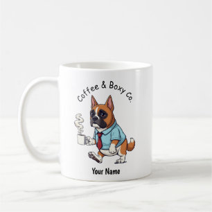 Funny Boxer Dog Business Suit Coffee Mug