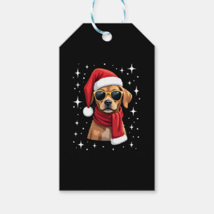 Funny Boxer Dog Christmas Lights Xmas Outfit Pajam Gift Tags