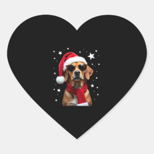 Funny Boxer Dog Christmas Lights Xmas Outfit Pajam Heart Sticker