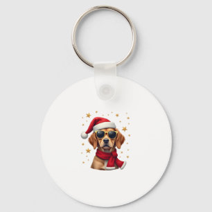 Funny Boxer Dog Christmas Lights Xmas Outfit Pajam Key Ring