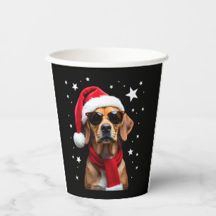Funny Boxer Dog Christmas Lights Xmas Outfit Pajam Paper Cups