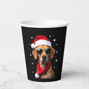 Funny Boxer Dog Christmas Lights Xmas Outfit Pajam Paper Cups