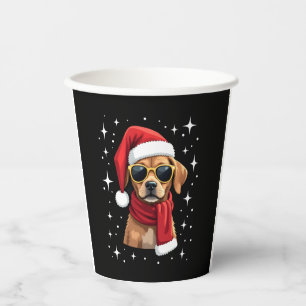 Funny Boxer Dog Christmas Lights Xmas Outfit Pajam Paper Cups