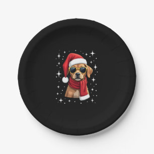 Funny Boxer Dog Christmas Lights Xmas Outfit Pajam Paper Plate